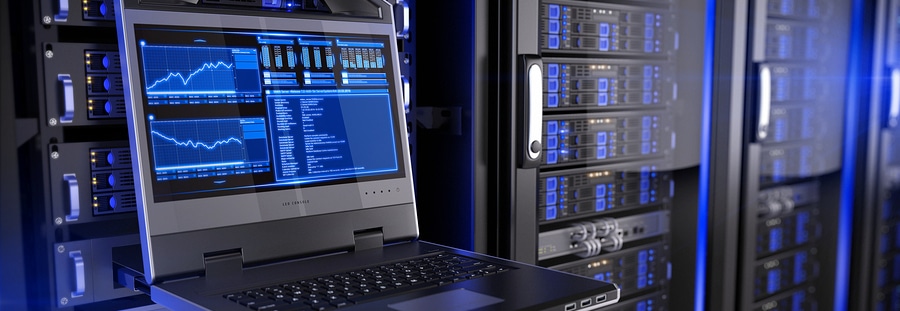 Asset Recovery console in server room data center by Reclamere