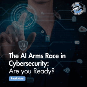 Blog post cover image with text reading: "The AI Arms Race in Cybersecurity: Are you Ready?"